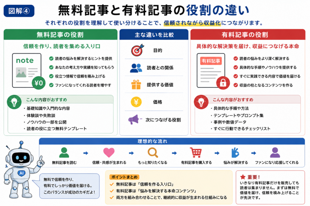 noteからブログへ展開してAI収益を増やす仕組みを解説した図解