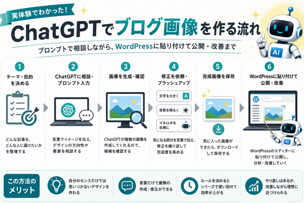 ChatGPTでブログ画像を作る相談・生成・修正・ルール化・再利用の流れ